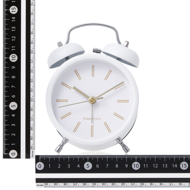 Twin Table Clock White