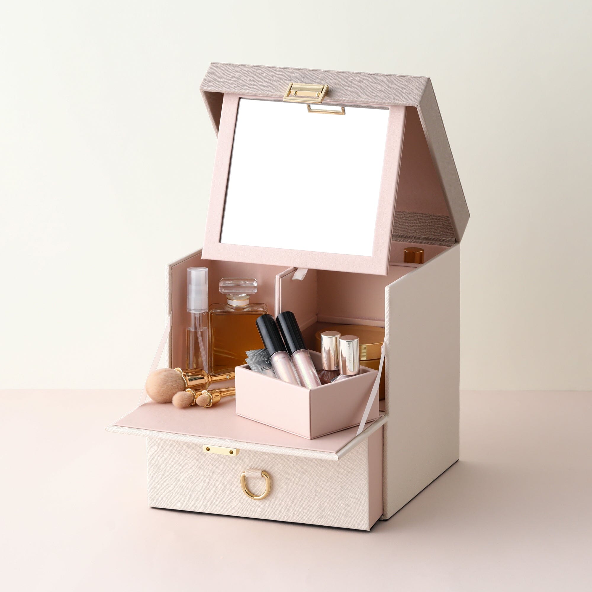Bicolor Cosmetic Box Beige