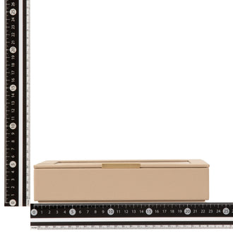 Stacking Jewelry Box with Display Lid Beige