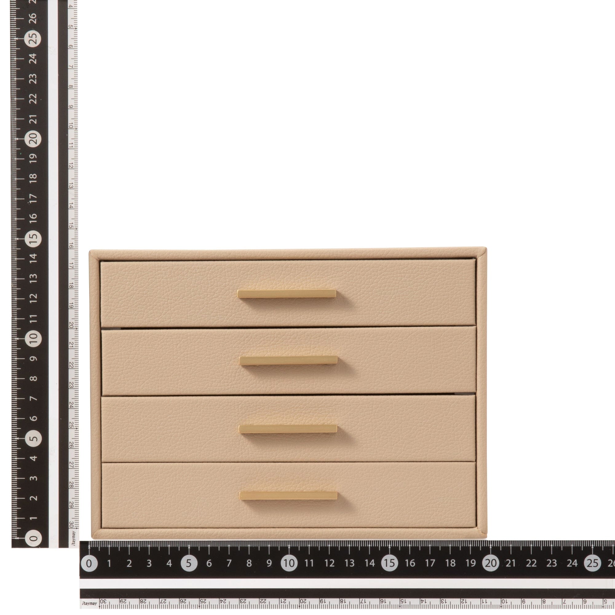 四層抽屜首飾盒米色