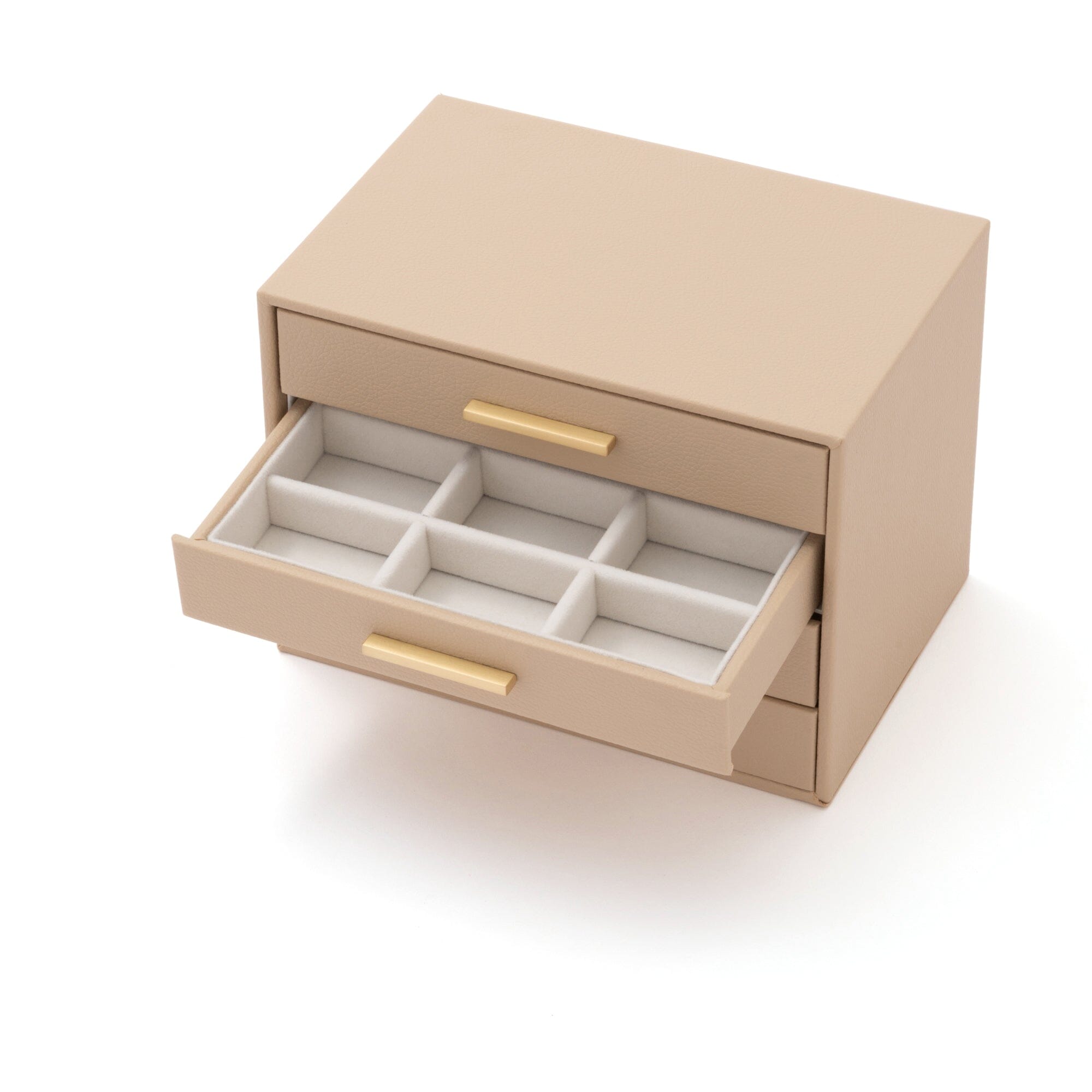 四層抽屜首飾盒米色