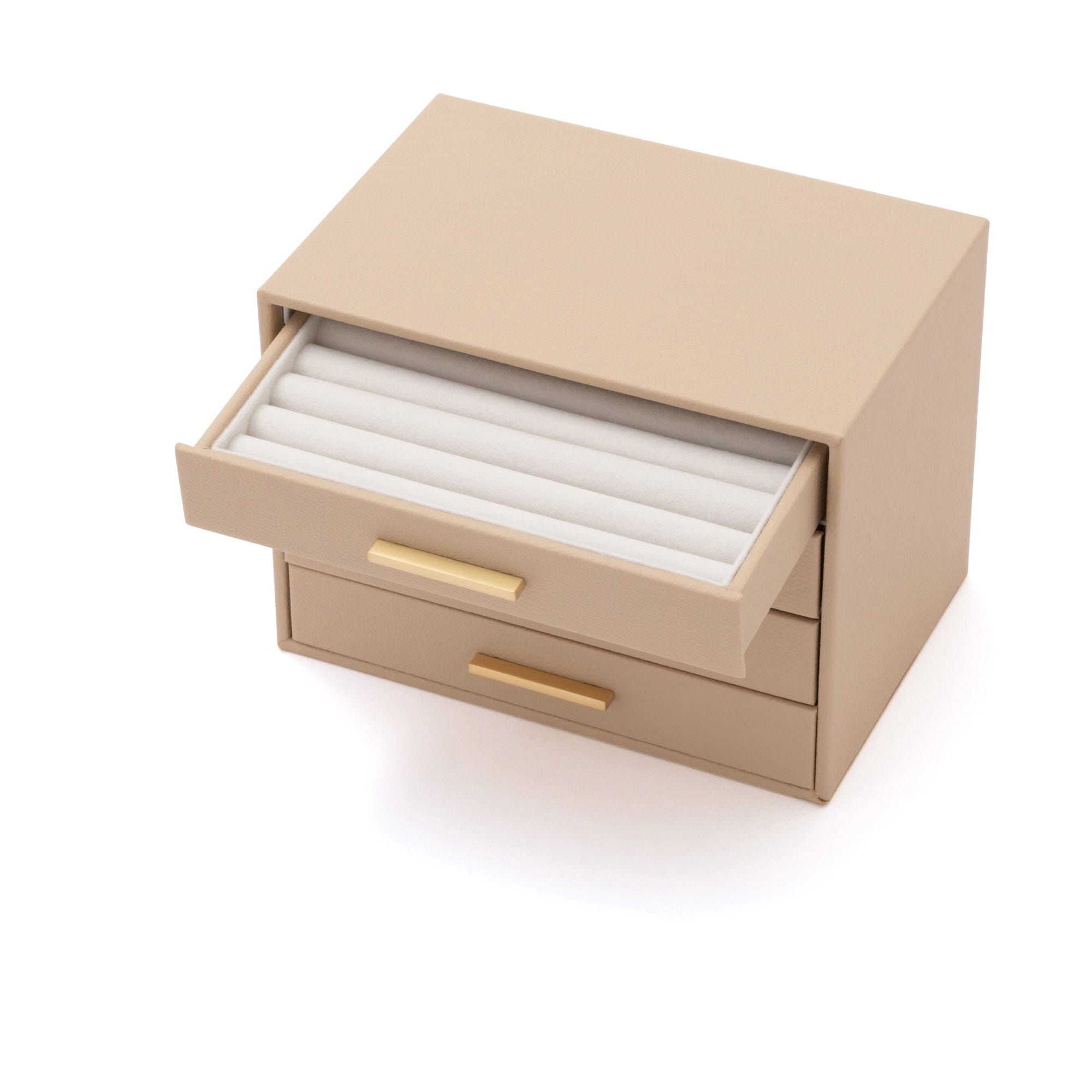 四層抽屜首飾盒米色