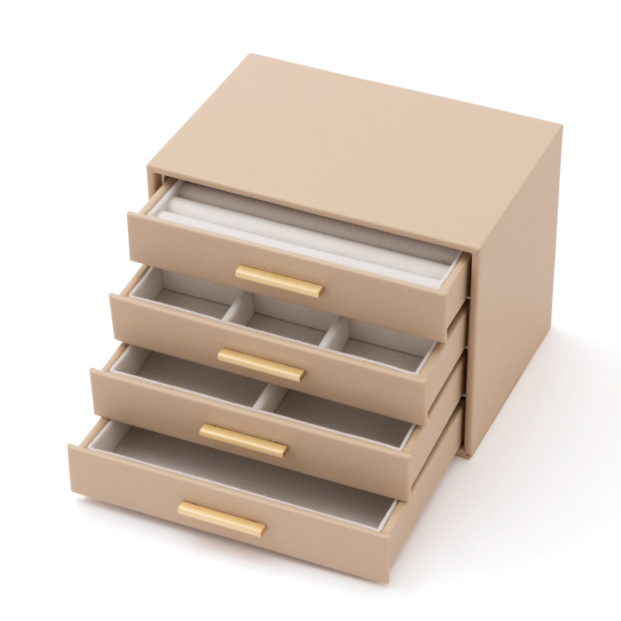 四層抽屜首飾盒米色