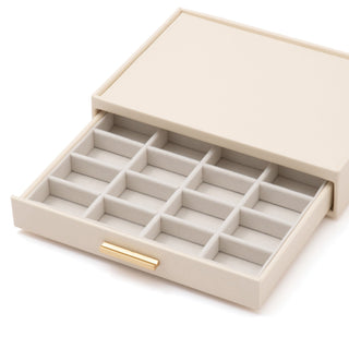 STACKING 可堆疊抽屜耳環首飾盒白色