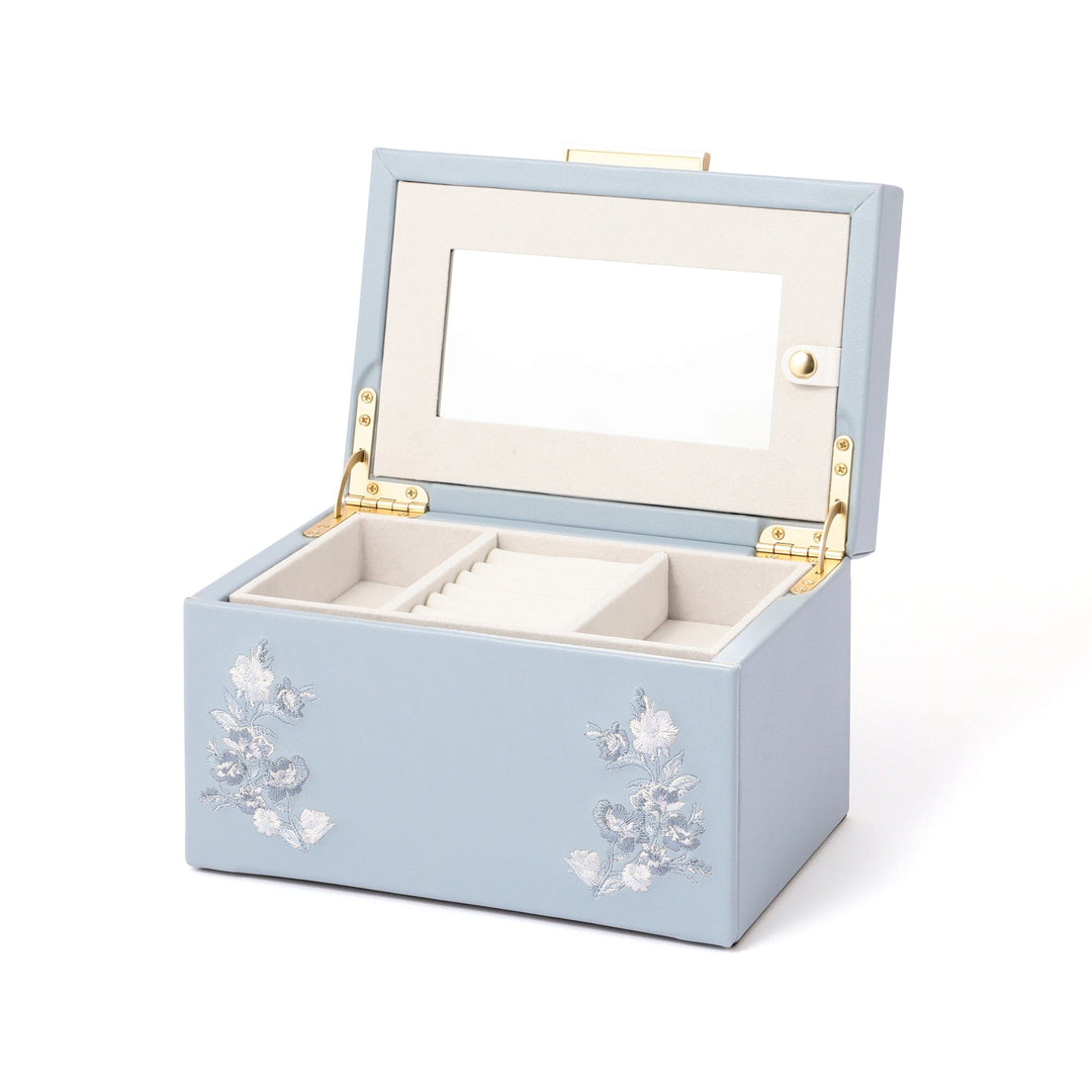 Embroidery Flower Jewelry Box Small Blue – Francfranc Hong Kong