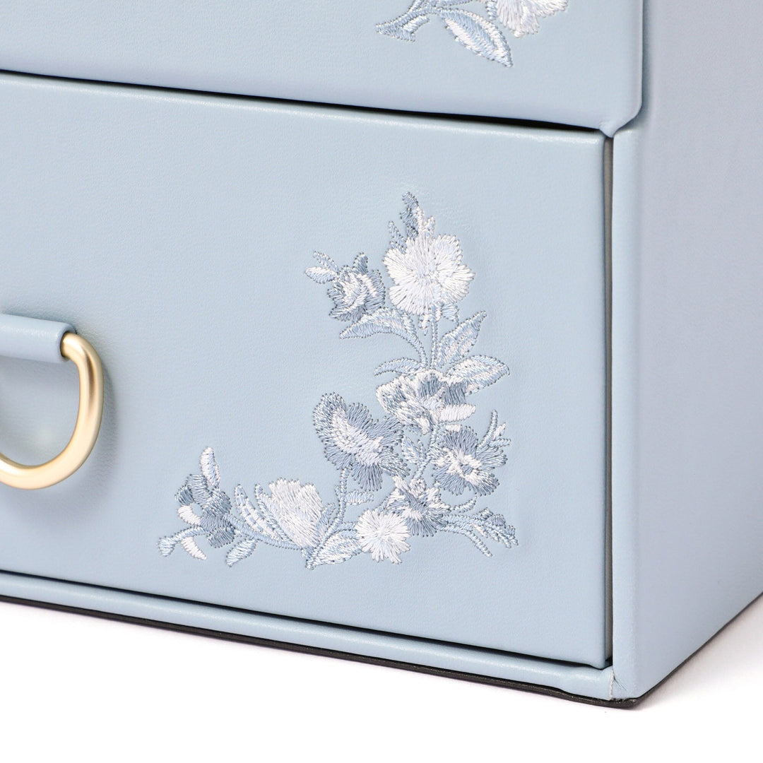 小物入れ Francfranc EMBROIDERY COSMETIC BOX Embroidery Flower Cosmetic Box Blue – Francfranc Hong Kong