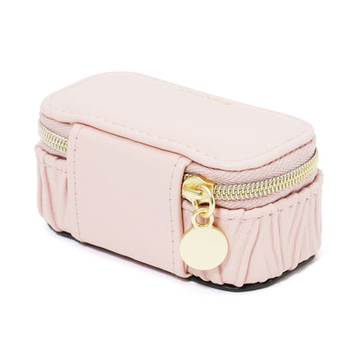 Emboss Mini Travel Jewelry Box Pink