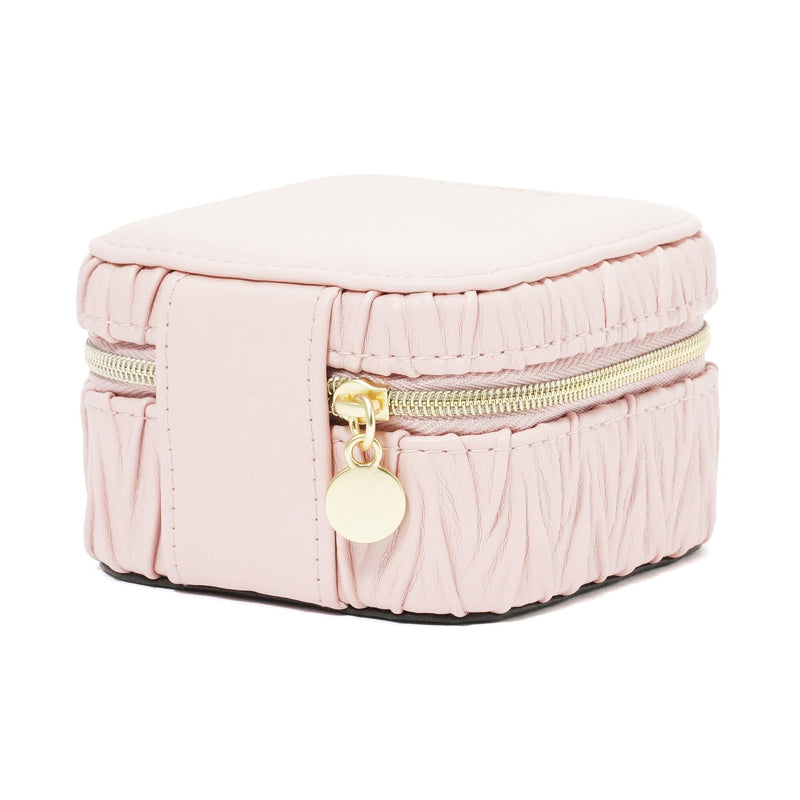 Embossed Travel Jewelry Box Small Pink