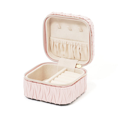 Embossed Travel Jewelry Box Small Pink