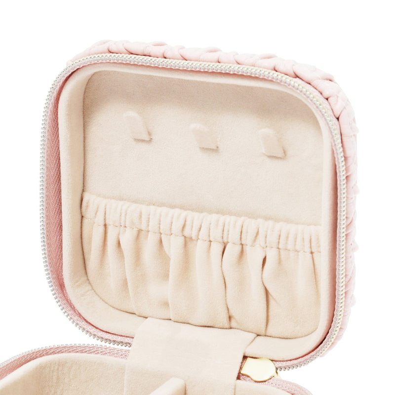 Embossed Travel Jewelry Box Small Pink