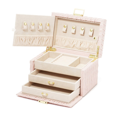 Embossed Jewelry Box Small Pink