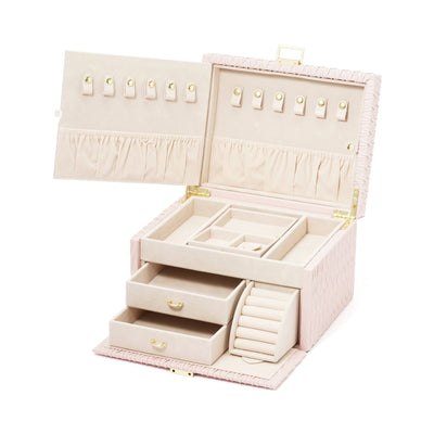 Embossed Jewelry Box Large Pink