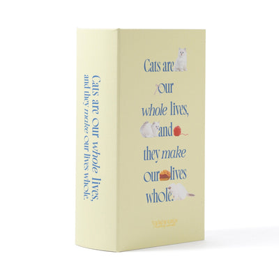 Book Tissue Box Cat Light Yellow