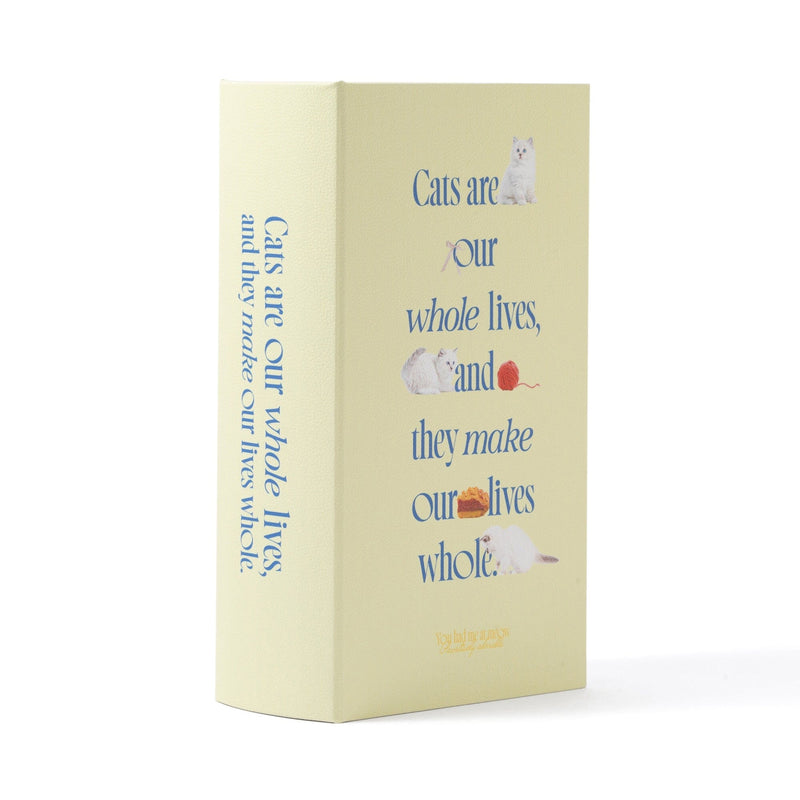 Book Tissue Box Cat Light Yellow