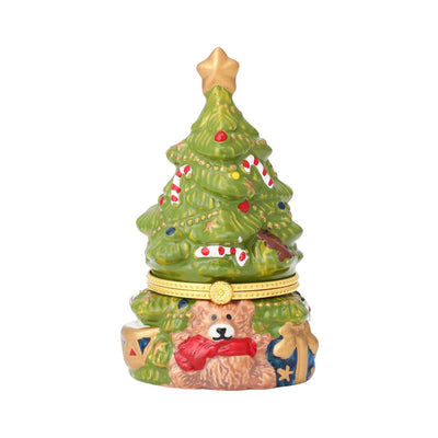 Ceramic Tree Trinket Box Green