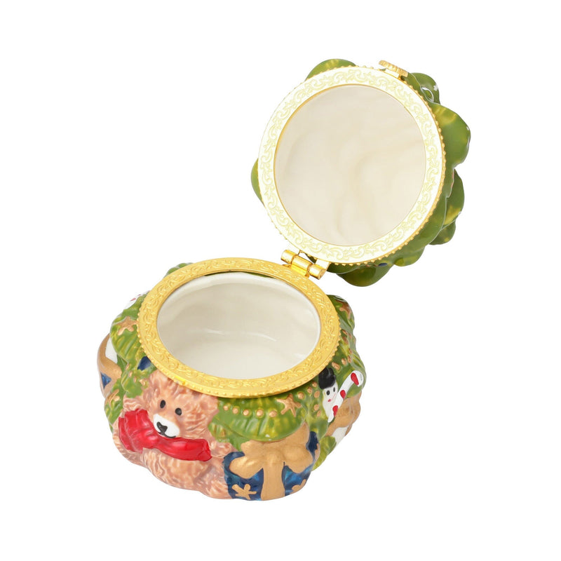 Ceramic Tree Trinket Box Green