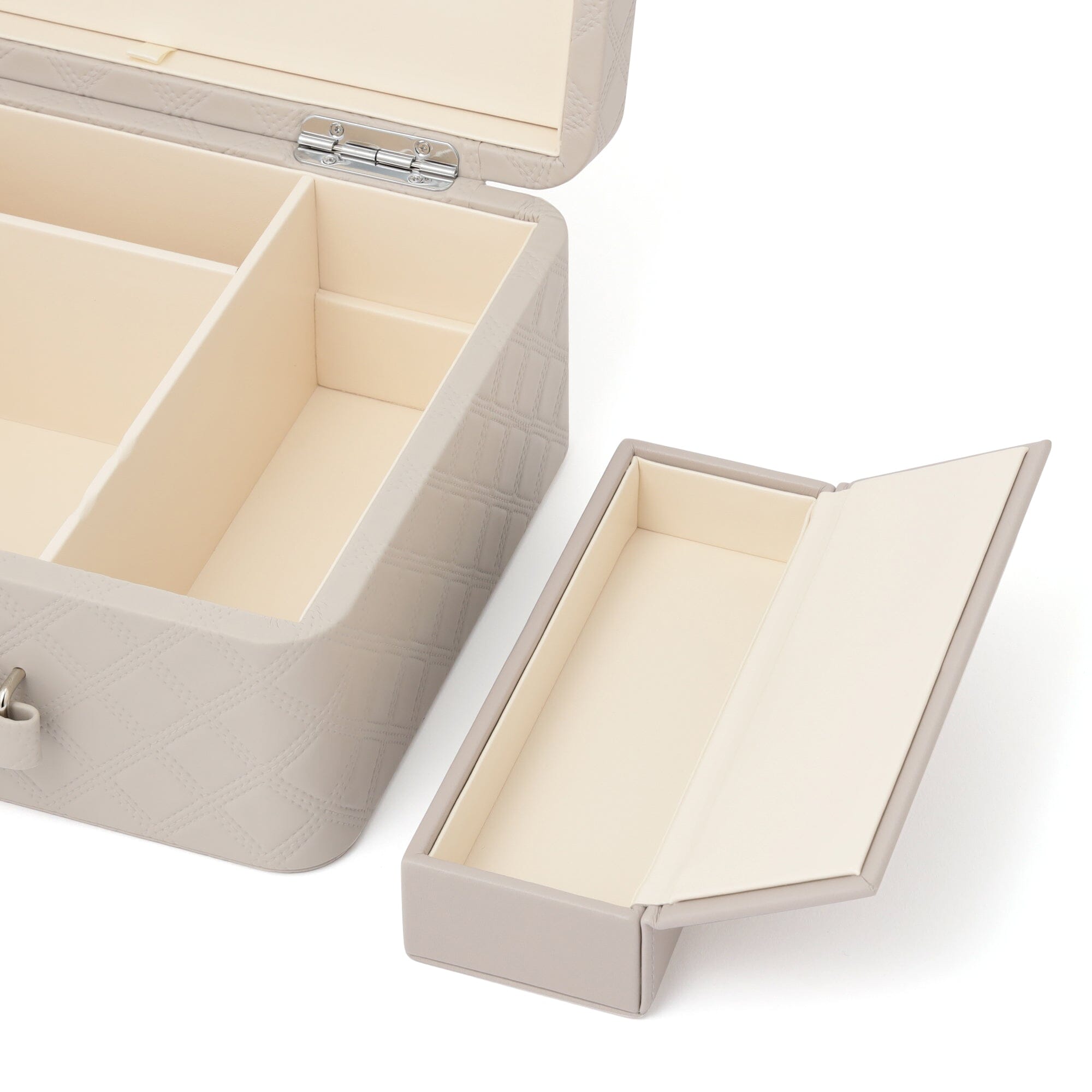 Quilt Cosmetic Box Gray