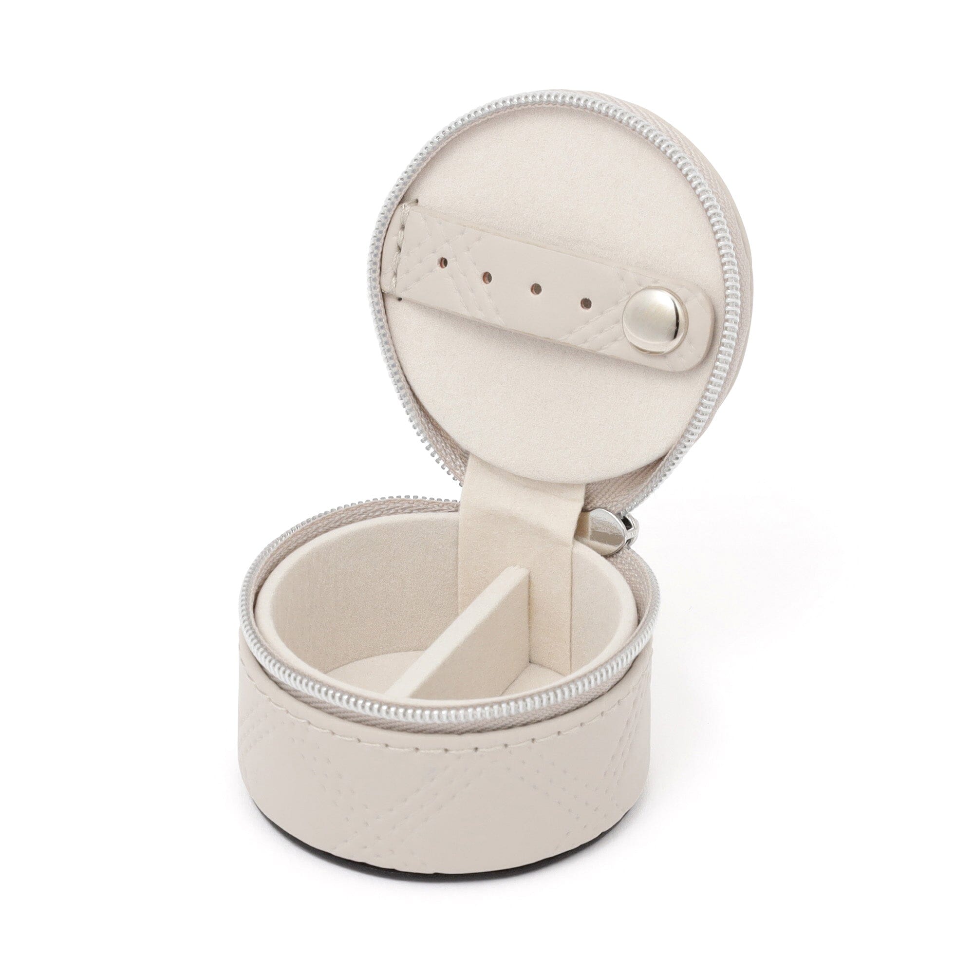 Quilt Mini Travel Jewelry Box Gray