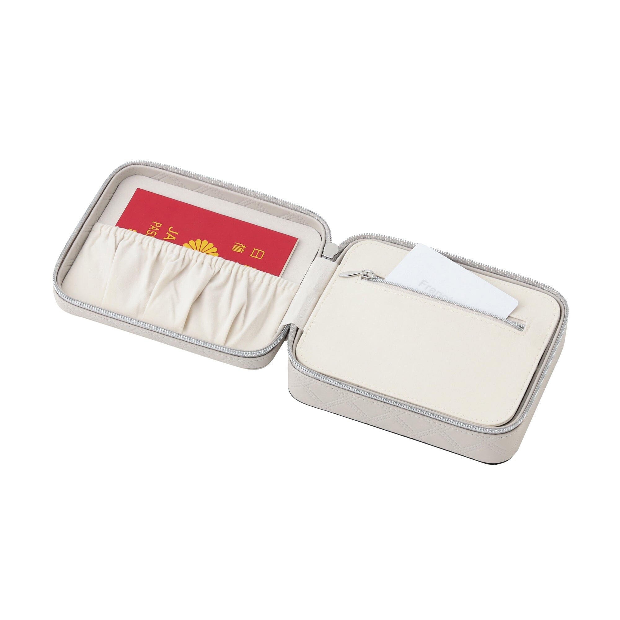 Quilt Travel Jewelry Box Multi Gray