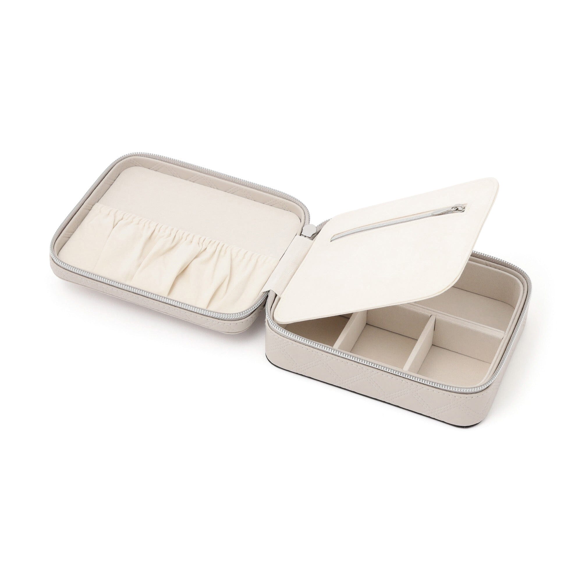 Quilt Travel Jewelry Box Multi Gray