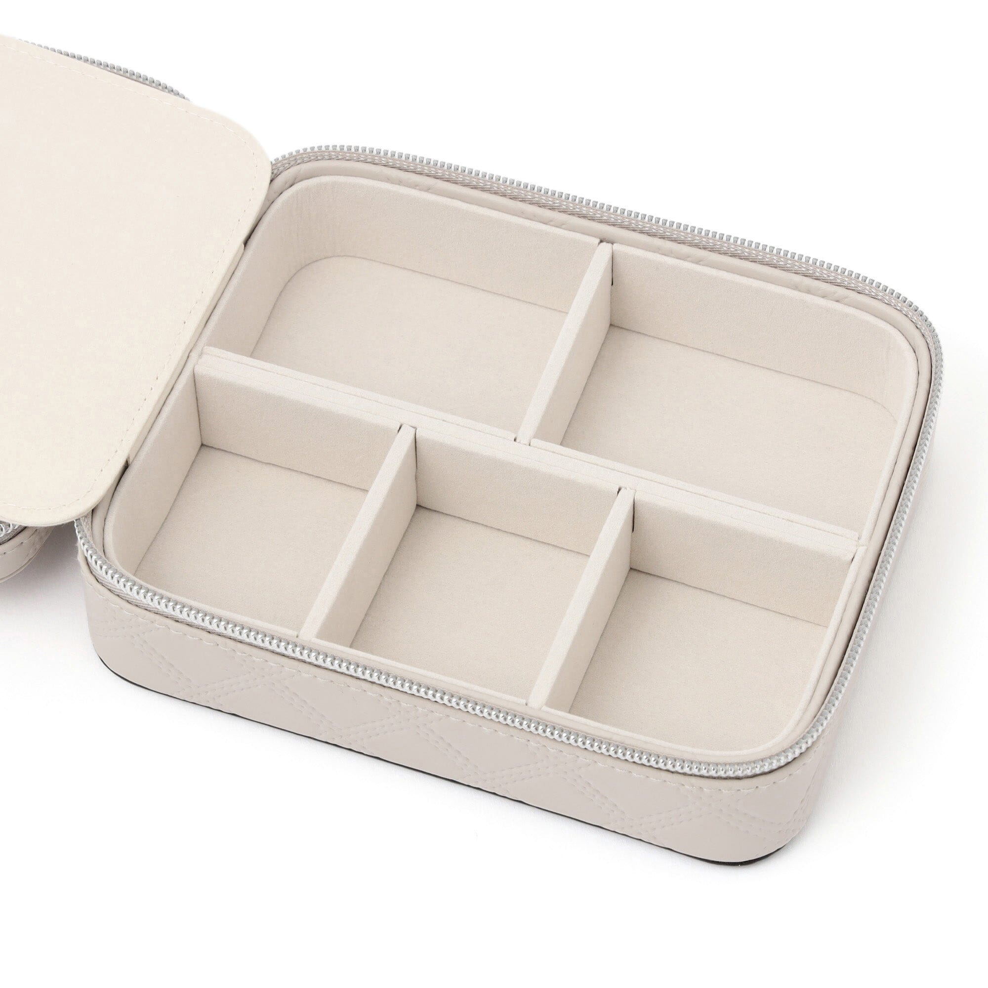 Quilt Travel Jewelry Box Multi Gray