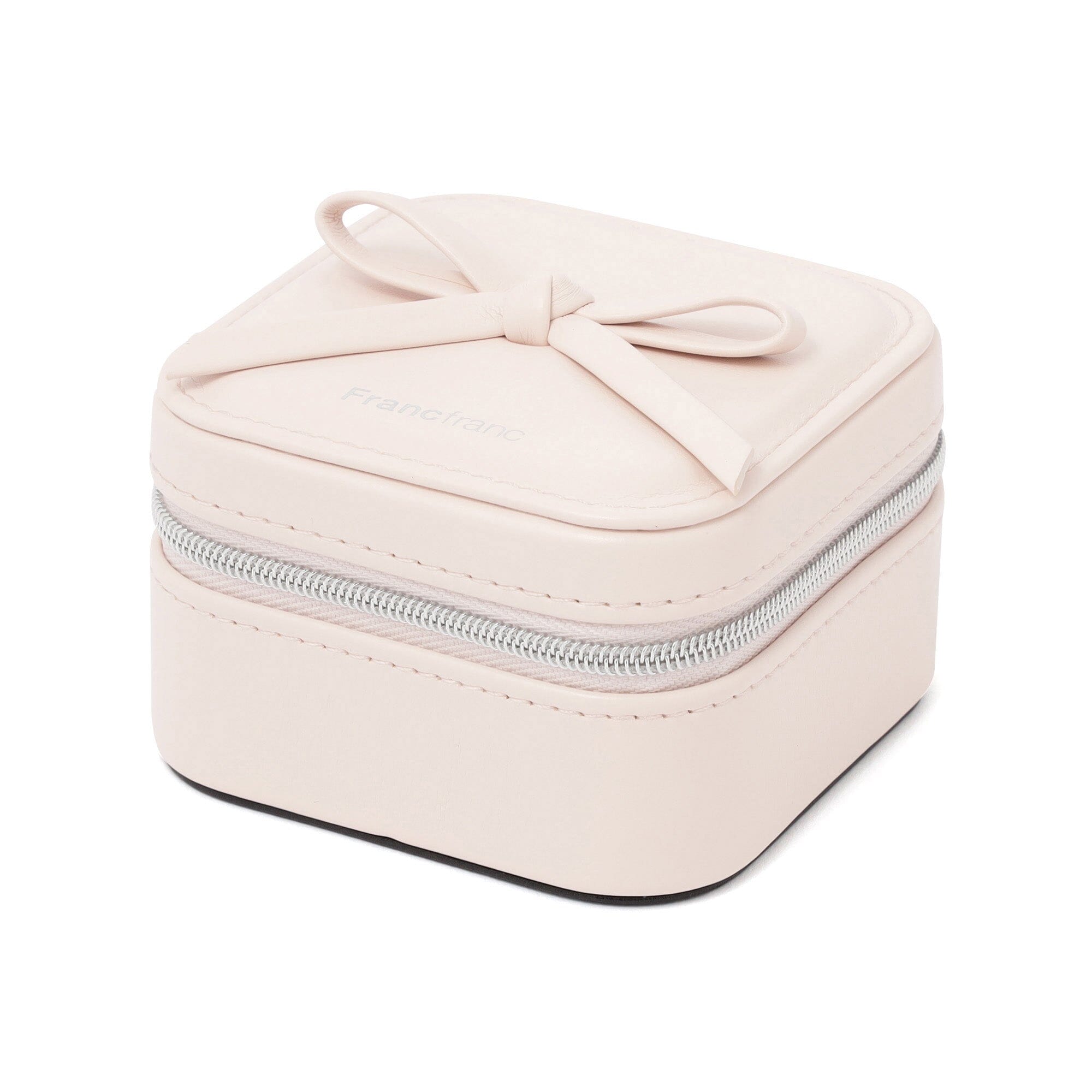 Ribbon Travel Jewelry Box Small Light Pink