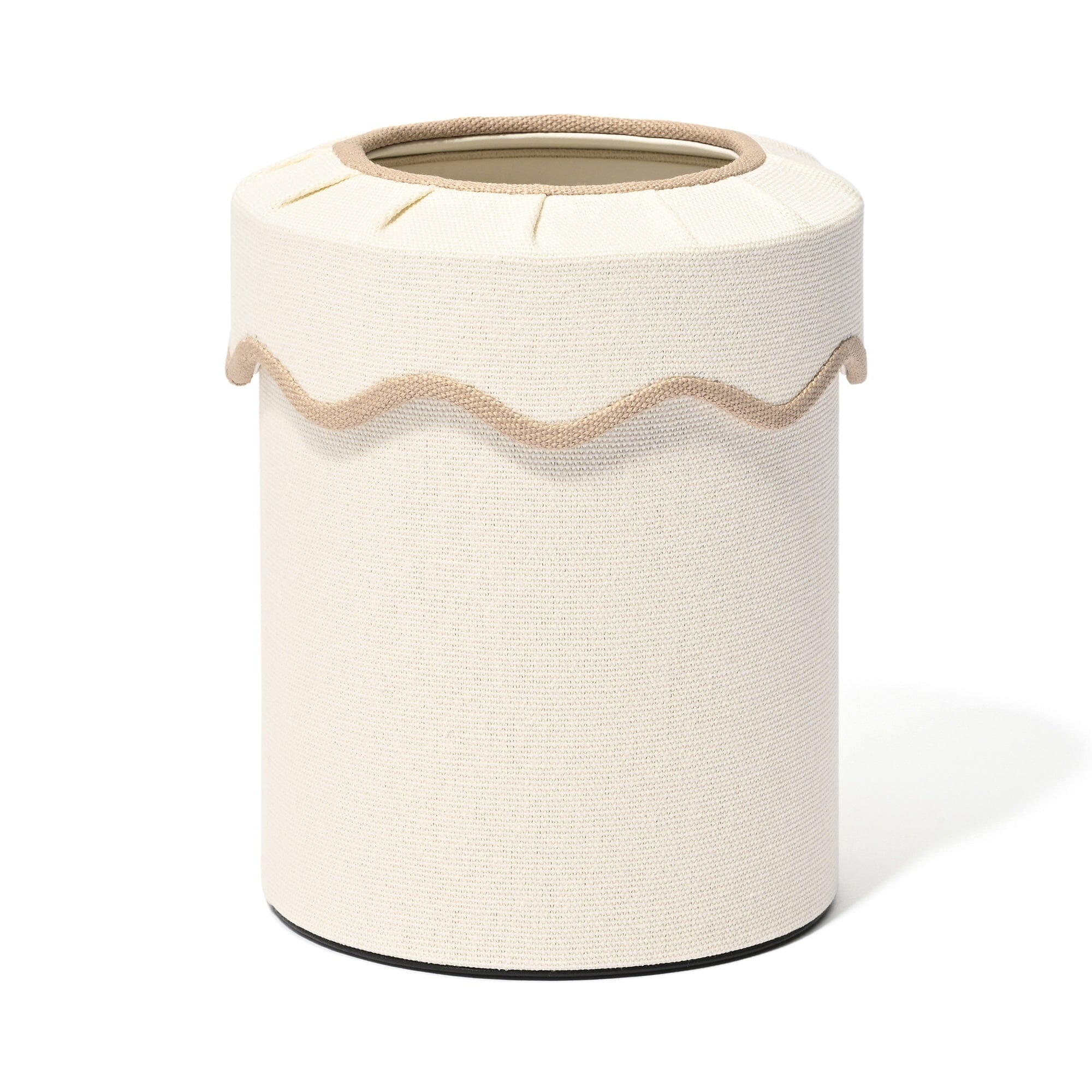 Fabric Mini Dust Bin Wave Ivory