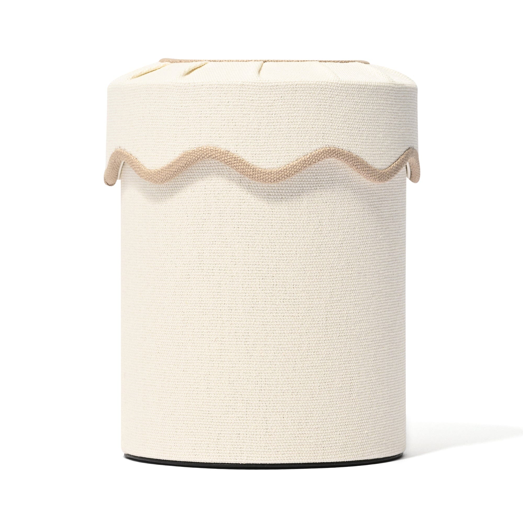 Fabric Mini Dust Bin Wave Ivory