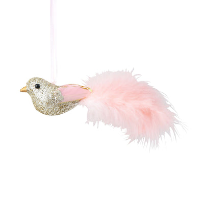 Feather Ornament Glitter Bird