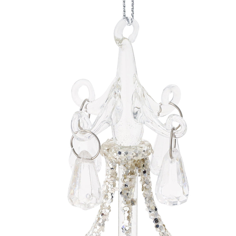 Glass Ornament Chandelier  Silver