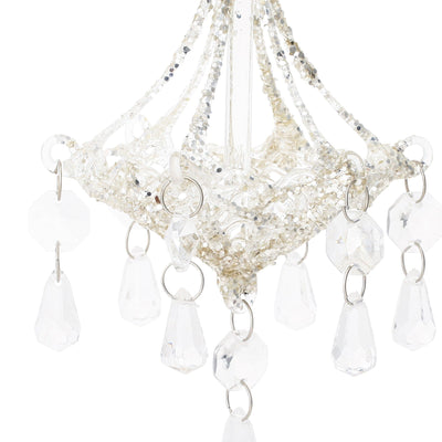 Glass Ornament Chandelier  Silver