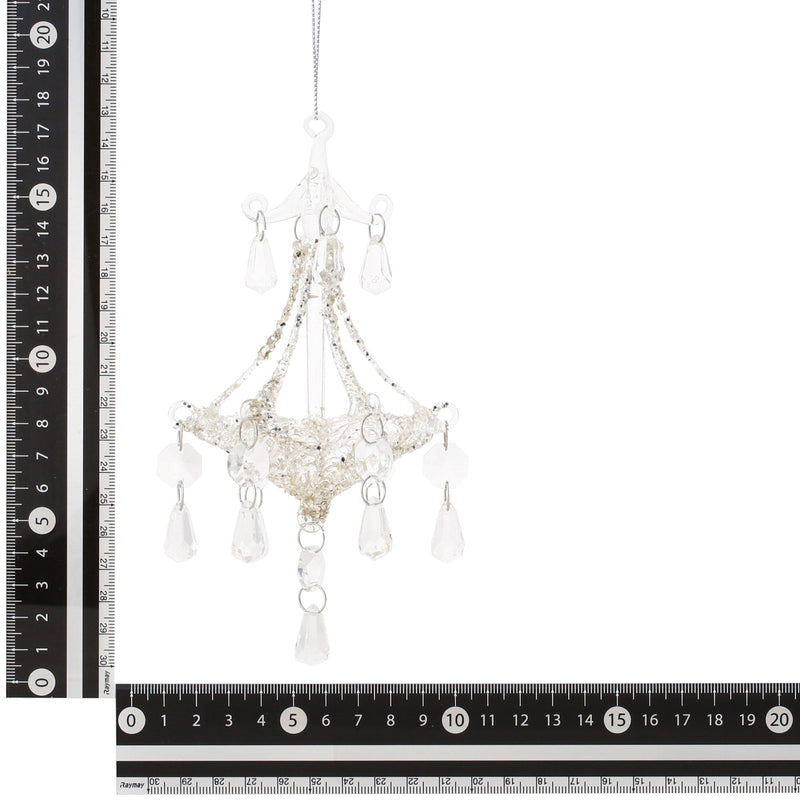 Glass Ornament Chandelier  Silver