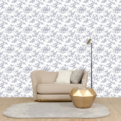 Removable Wallpaper  Classic Flower  Grey