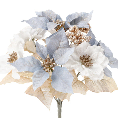 Art Flower Poinsettia Bush Light Blue