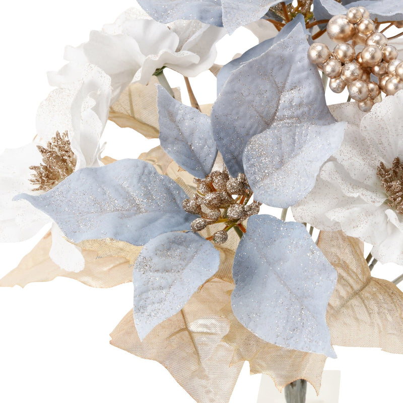 Art Flower Poinsettia Bush Light Blue