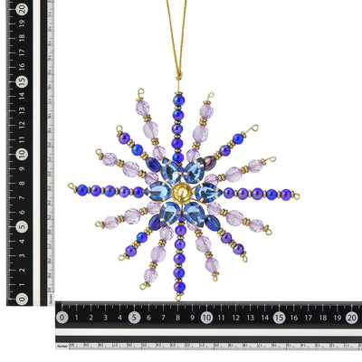 Beads Ornament Snowflake Blue