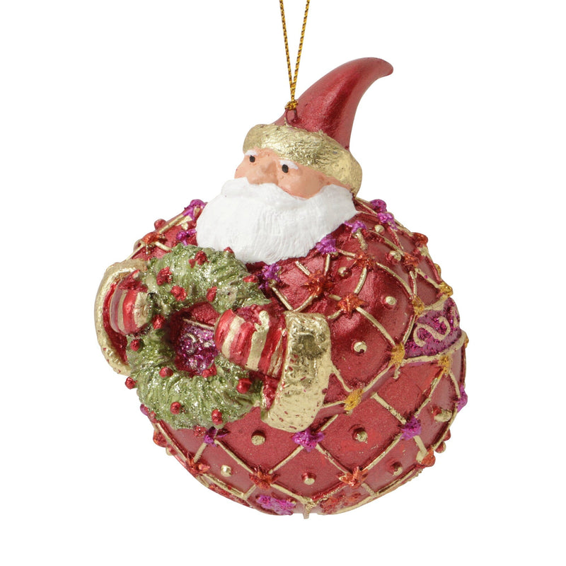 Resin Ornament Santa Red