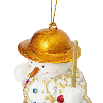 Resin Ornament Snowman White