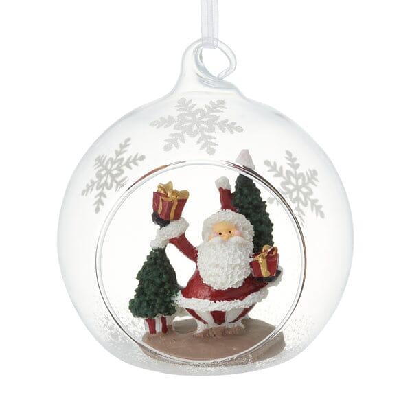 Glass Ornament Santa Dome