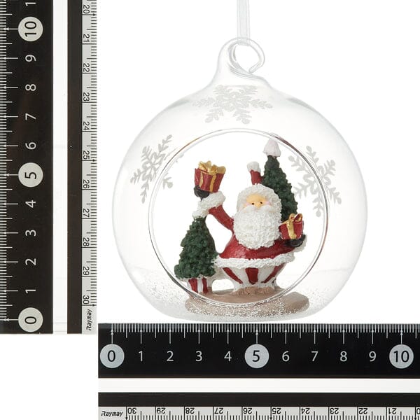 Glass Ornament Santa Dome