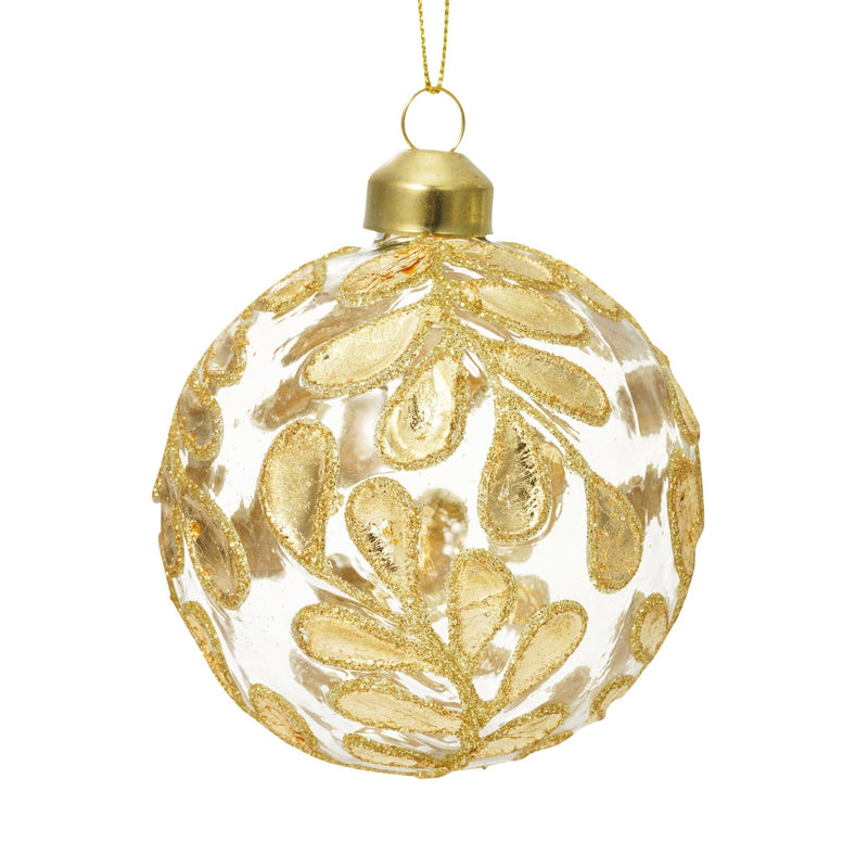 Glass Ornament Leaf Gold