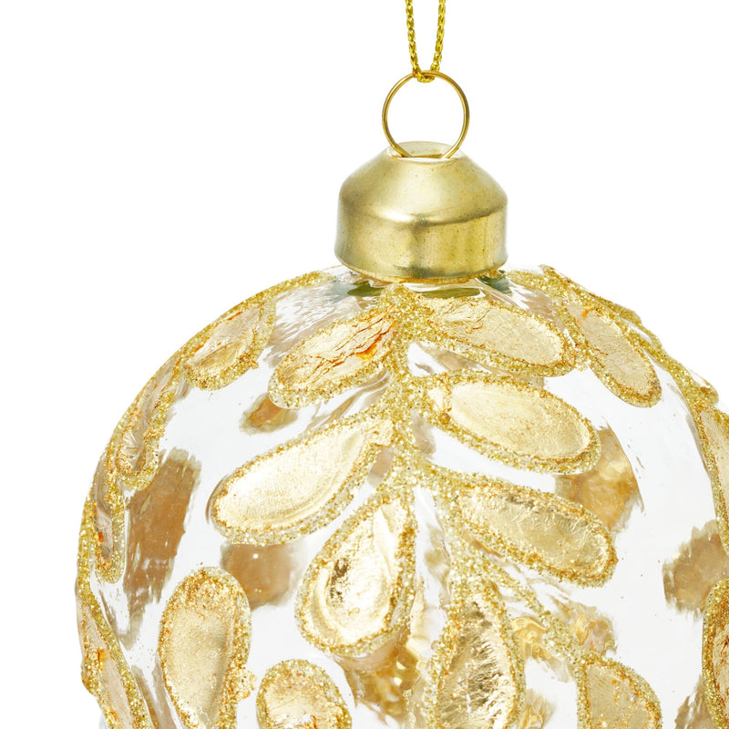 Glass Ornament Leaf Gold