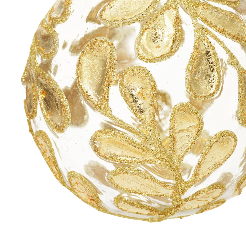 Glass Ornament Leaf Gold