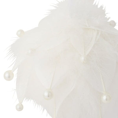 Feather Ornament Pearl White