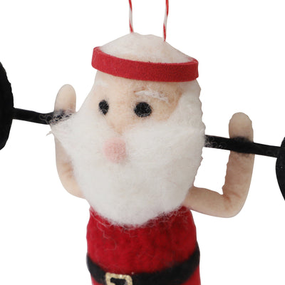 Fabric Ornament Santa Barbell