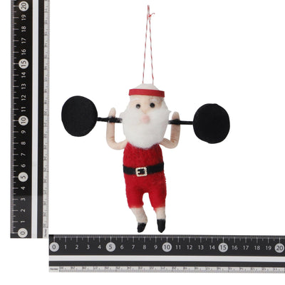 Fabric Ornament Santa Barbell