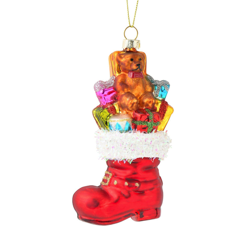 Glass Ornament Gift Boots