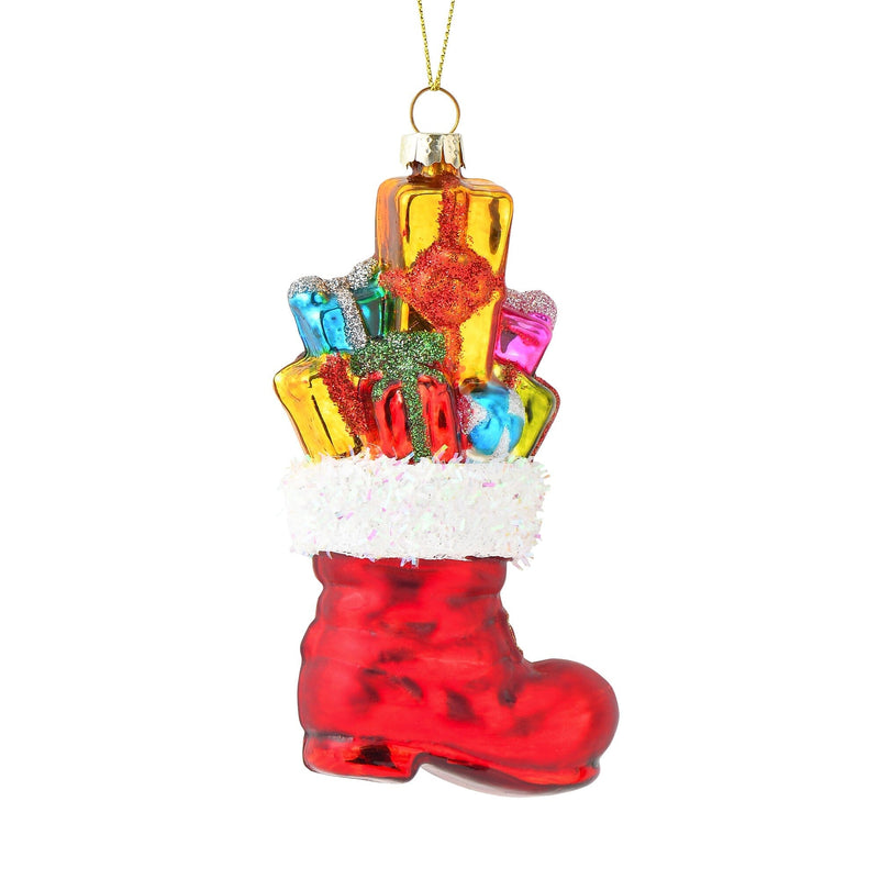 Glass Ornament Gift Boots