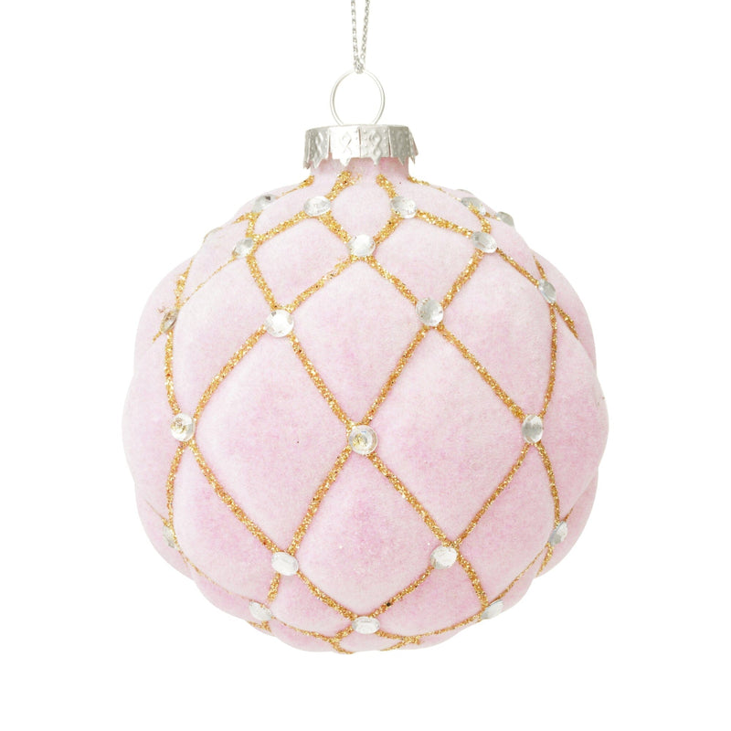 Glass Ornament Velvet Pink