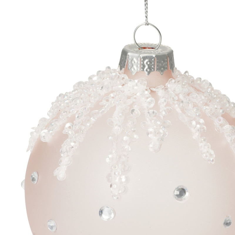 Glass Ornament Frill Pink